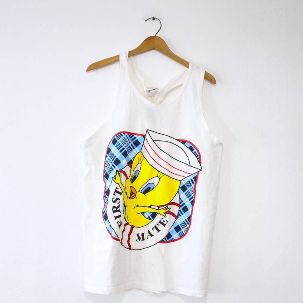 Vintage Looney Tunes Tweety Bird First Mate Tank Top XL